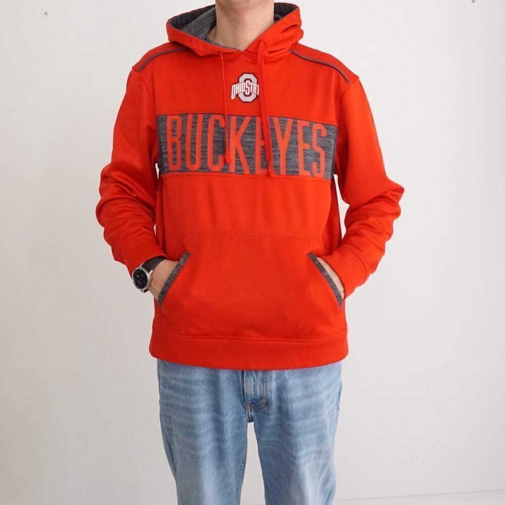 Ohio State Authentic Apparel Red Gray Champion Buckeyes Hoodie Sweatshirt Medium